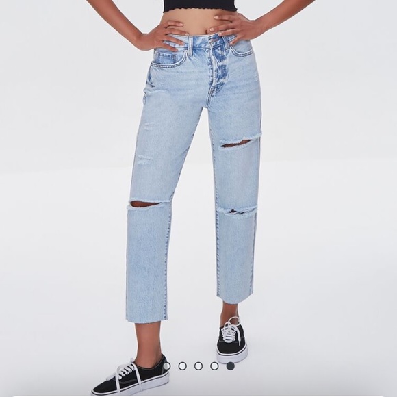 Distressed Mom Jeans - Picture 2 of 9